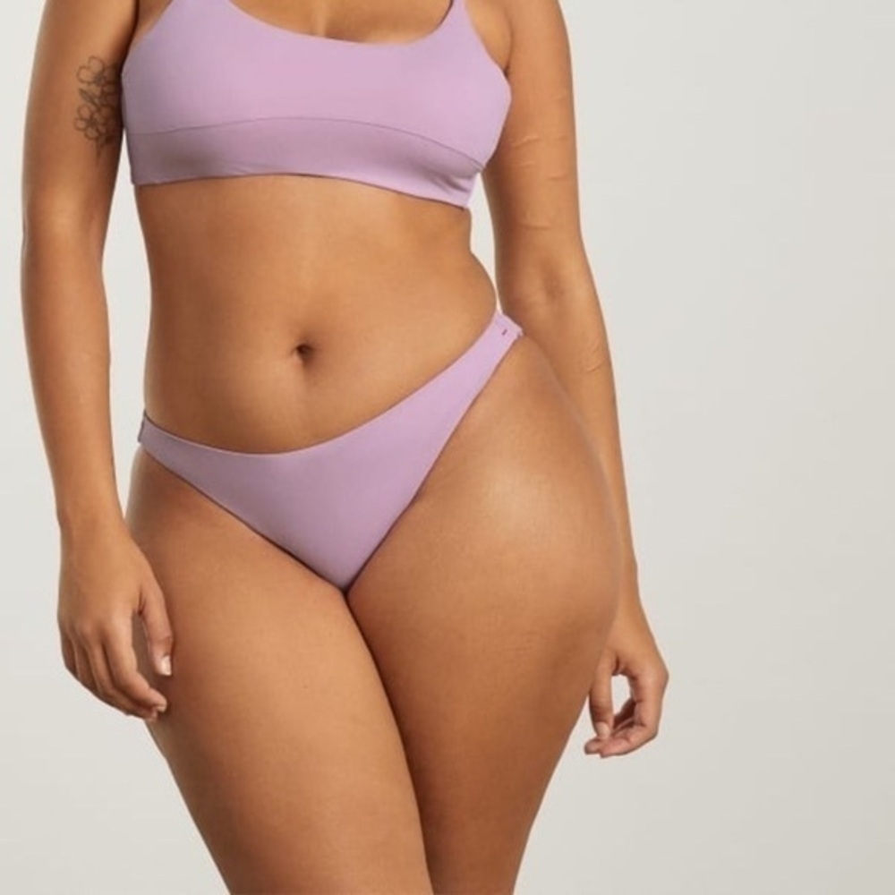NWT Everlane The Thigh-High Bikini Bottom in Mauve pink size Xs